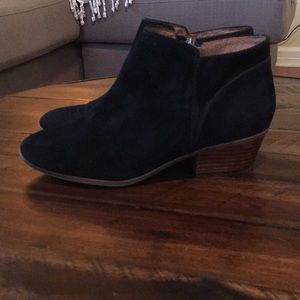 Suede boots.